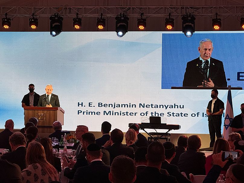 Benjamin Netanjahu a jeruzsálemi antiszemitizmus elleni konferencián