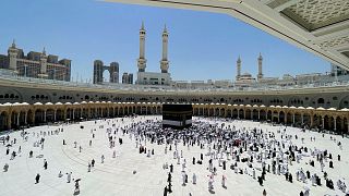 Muslim pilgrims walk around the Kaaba at the Grand Mosque, during the annual Hajj pilgrimage, in the Muslim holy city of Mecca, Saudi Arabia, Wednesday, June 4, 2025.