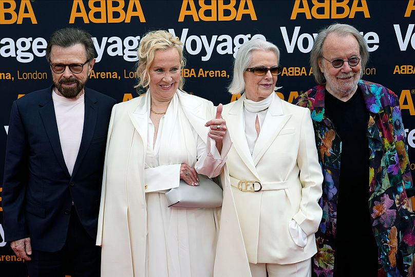 Members of ABBA, Bjorn Ulvaeus, Agnetha Faltskog, Anni-Frid Lyngstad and Benny Andersson, arrive for the ABBA Voyage concert at the ABBA Arena in London - 26 May 2022