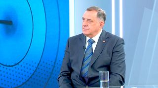 Bosnian Serb leader Milorad Dodik gives an interview to Euronews Serbia studio in Belgrade, 4 June 2025