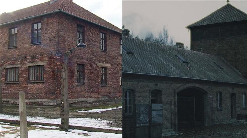Auschwitz: zdjęcie rzeczywiste i replika cyfrowa.