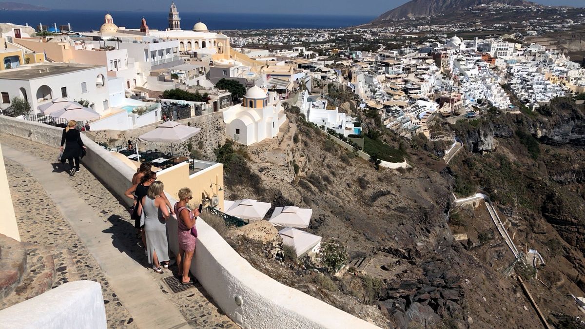 Tourist numbers on Santorini drop as earthquake fears keep visitors away