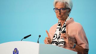ECB's President Christine Lagarde speaks in Frankfurt