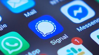 Signal app on a smartphone is seen on a mobile device screen in Chicago, 25 March, 2025