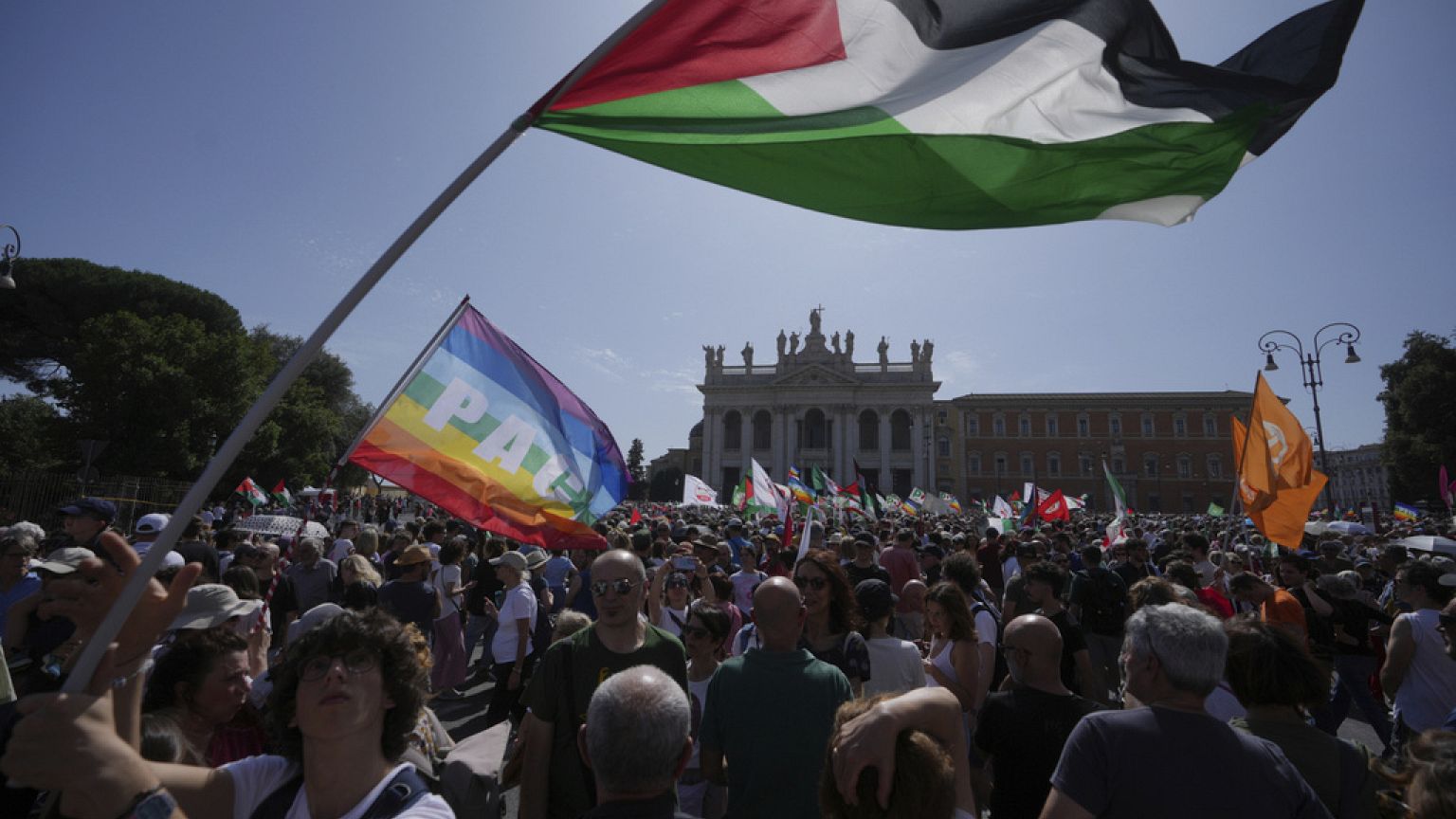 Demonstration for an end to the war in Gaza organised in Rome