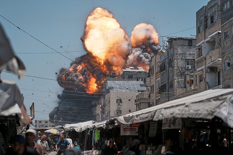 Una explosión en Gaza.