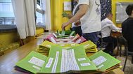 Polling station during the referendum on 8 and 9 June