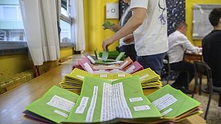 Polling station during the referendum on 8 and 9 June