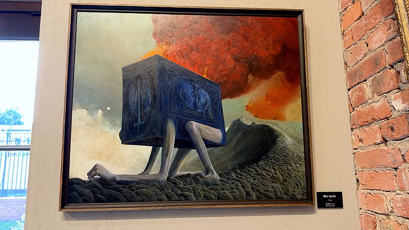 Zdzisław Beksiński, "Sans titre", huile sur carton, 1976