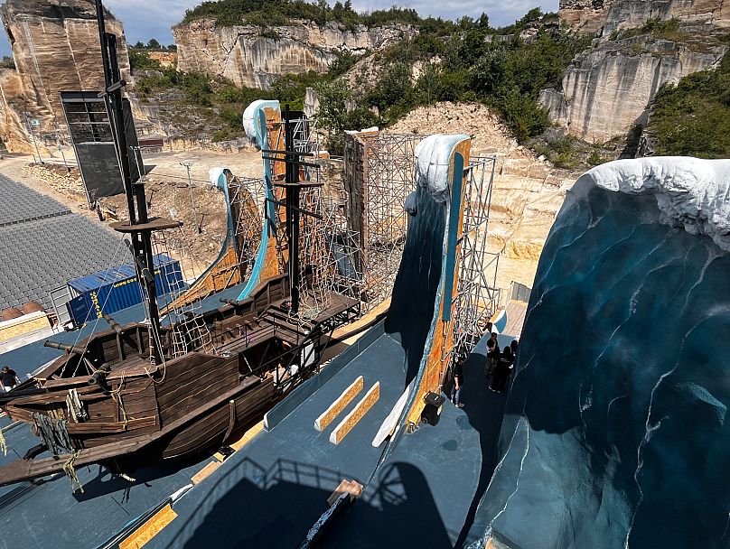 The set for the upcoming performance of The Flying Dutchman.