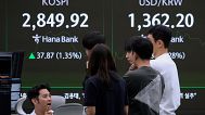 Currency traders work near a screen at the foreign exchange dealing room of the KEB Hana Bank headquarters in Seoul, South Korea. 9 June 2025.