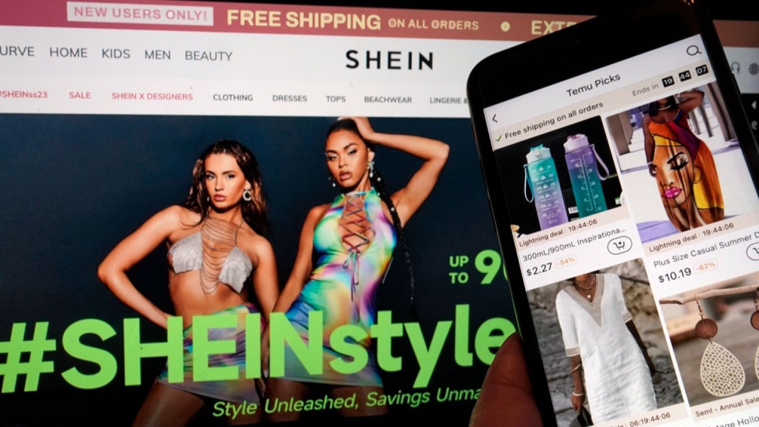Las webs de Shein y Temu.