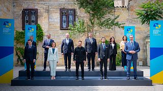 Serbian President Aleksandar Vučić together with other attendees of Ukraine-Southeast Europe Summit in Odesa, 11 June 2025