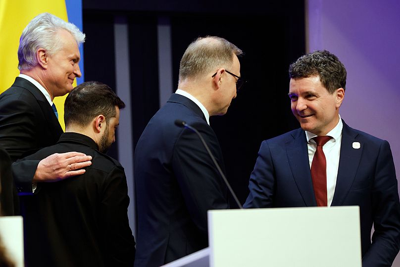 Nicusor Dan lors du sommet de Vilnius, Lituanie, lundi 2 juin 2025.