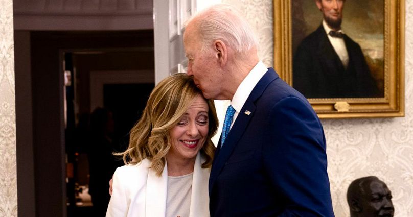 Biden és Meloni az Ovális irodában