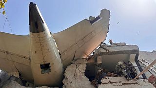 This photo shared by CISF shows debris of a plane that crashed in the northwestern Indian city of Ahmedabad, in Gujarat state, Thursday, June 12, 2025. 