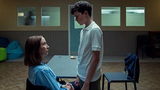 Erin Doherty and Owen Cooper as seen in Adolescence 