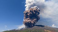 Smoke billows from Mount Etna volcano, Italy, 2June 2025. 