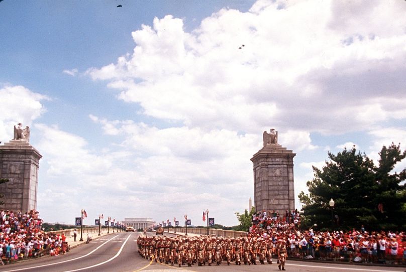 Az Öbölháború befejezése alkalmából rendezett katonai parádé Washingtonban, 1991. június 8-án