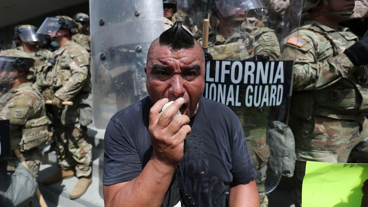 Watch: Police use flash bangs and tear gas at LA 'No Kings' protest