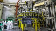 Personnel work to begin loading nuclear fuel at Belarus' first nuclear plant which was built by Russia's state nuclear corporation Rosatom, 7 August, 2020