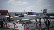An Aarok drone is on display at the Paris Air Show, Monday, June 16, 2025 in Le Bourget, north of Paris.