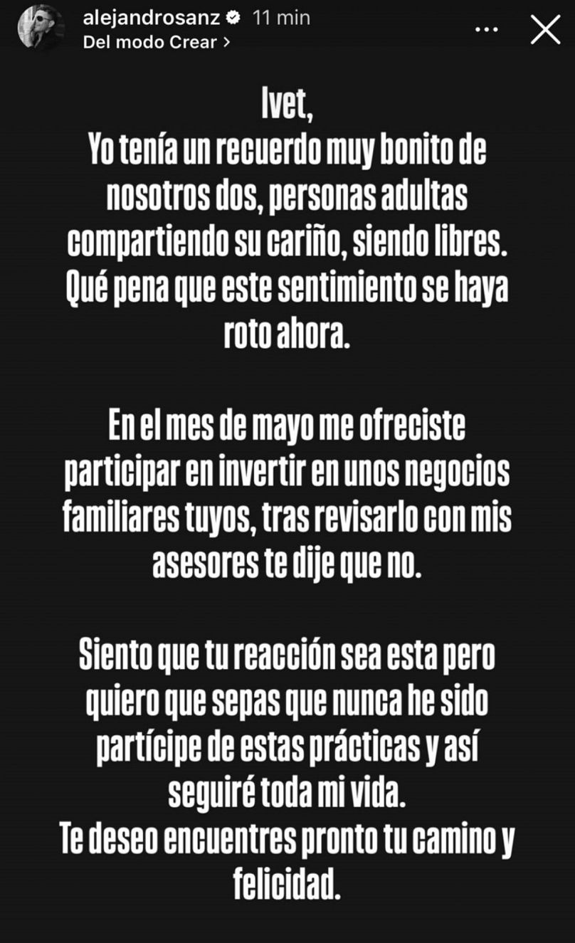 La respuesta de Sanz a las acusaciones.