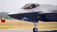 FILE: A pilot prepares to take off on a US Air Force fighter aircraft F-35, 14 February 2023