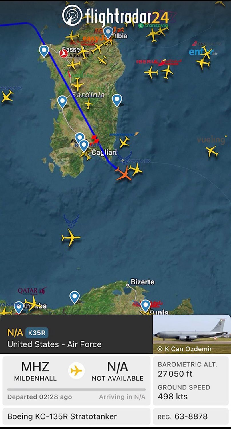 Observaciones de 'Euronews' sobre FlightRadar24 la tarde del martes 17 de junio de 2025