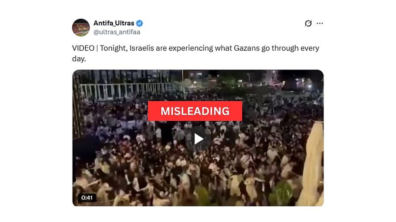 An X post falsely relates footage from April 2025 with the Israel-Iran conflict