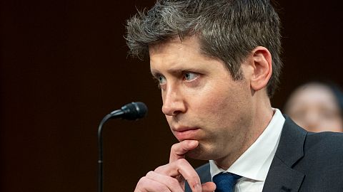  Sam Altman, co-founder and chief executive officer, OpenAI, listens to testimony during a Senate Committee meeting in 2025