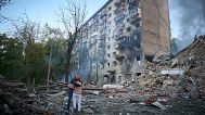  Russia's combined missile and drone air attack in Kyiv, Ukraine, Tuesday, June 17, 2025.