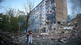  Russia's combined missile and drone air attack in Kyiv, Ukraine, Tuesday, June 17, 2025.