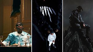 The covers from Werenoi's three albums Carré (2023), Pyramide (2024) and Diamant noir (2025)