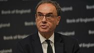 Bank of England Governor Andrew Bailey speaks, during the Monetary Policy Report press conference in London, Thursday, May 8, 2025. 