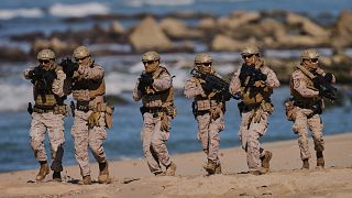 A Spanish Navy unit takes part in the NATO Dynamic Mariner/Flotex-25 naval exercise in Barbate, 28 March, 2025