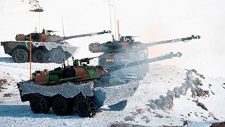 This undated photo provided Thursday Jan.5, 2023 by the French Army shows AMX-10 RC tanks.