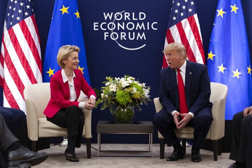  Ursula von Der Leyen és DonalD Trump a davosi Világgazdasági Fórumon, 2020