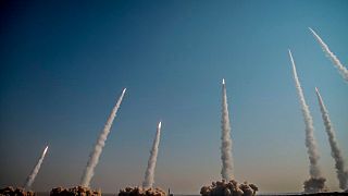  Missiles are launched during a drill in Iran, Friday, 15 January 2021.  