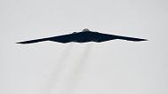 U.S. Air Force B2 Spirit stealth bomber performs a flyover at the Talladega Superspeedway in Talladega, Ala. 