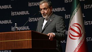 Iranian Foreign Minister Abbas Araghchi attends a news conference in Istanbul, Turkey, Sunday, June 22, 2025. 