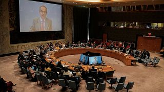 Rafael Mariano Grossi, the Director General of the International Agency for Atomic Energy, addresses a United Nations Security Council meeting, Friday, June 20, 2025. (AP Phot