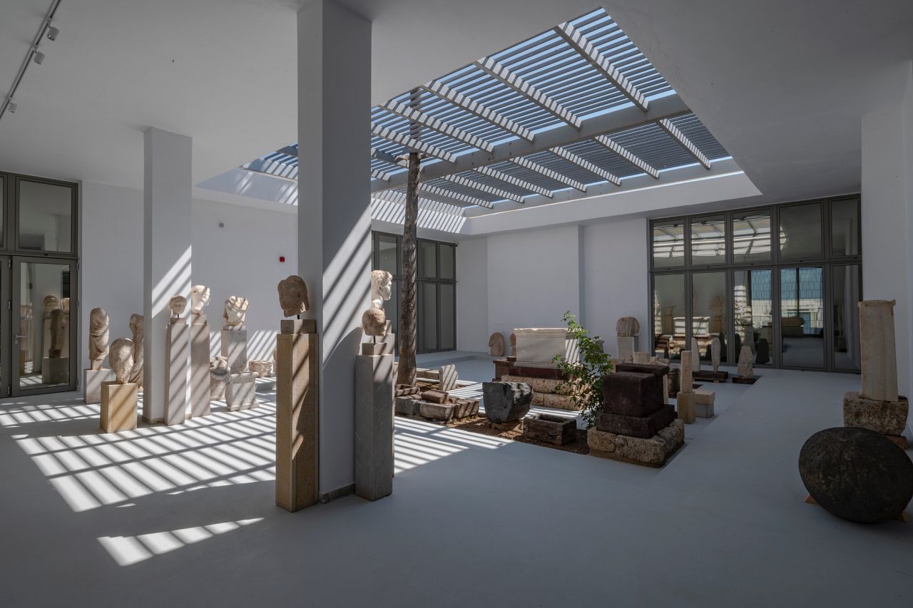  The atrium of the Archaeological Museum of Thira