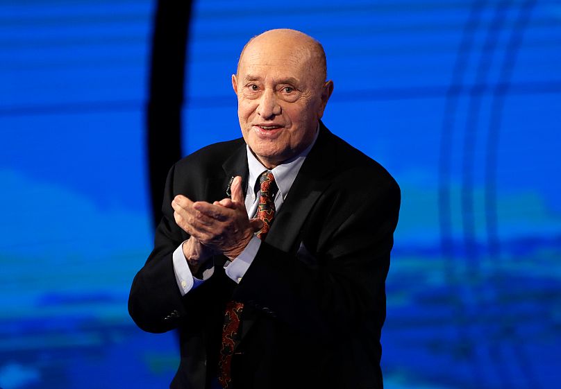 Arnaldo Pomodoro attends at the Italian State RAI TV program "Che Tempo che Fa" - 2016