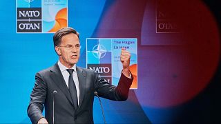 NATO Secretary General Mark Rutte speaks during a media conference in The Hague, Netherlands, 23 June 2025 ahead of the NATO summit.