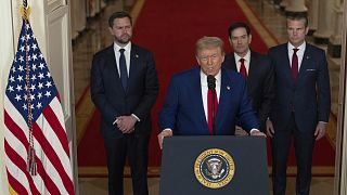 Az amerikai elnök a Fehér Házban beszél a szombati amerikai légicsapások után