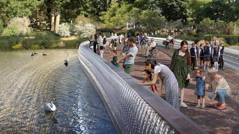 Visualisation of Norman Foster’s glass bridge planned for St James’s Park