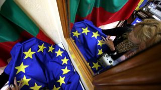 Bulgarian and EU flags