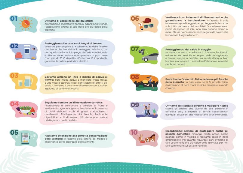 Il decalogo del ministero della Salute