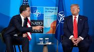President Donald Trump meets NATO Secretary General Mark Rutte at the NATO summit in The Hague, Netherlands, Wednesday, June 25, 2025. (AP Photo/Alex Brandon)